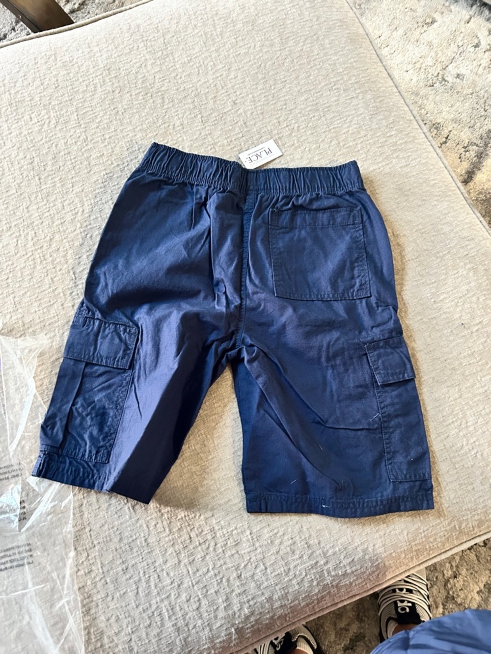 The Children’s PLACE Boys Navy Cargo Shorts with Elastic Waist